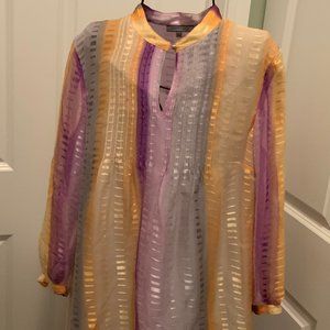 Anne Klein Grey Purple Gold Tunic w/ Grey Pants